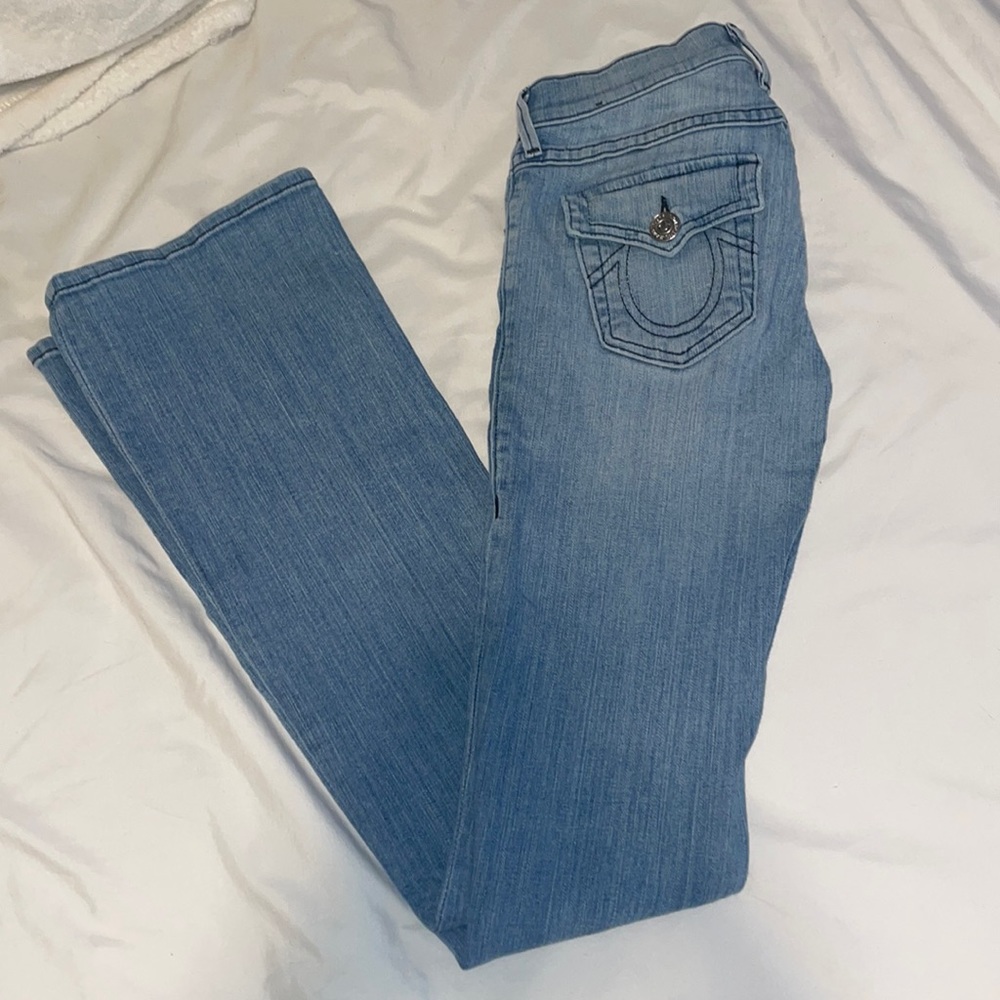 True Religion “Becca” mid rise boot cut jeans